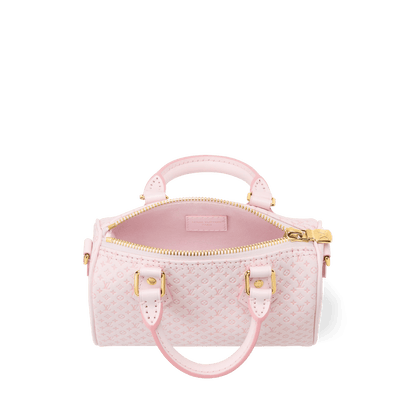 Nano Speedy Minigram Light Bliss Calfskin Leather Gold-Toned Hardware