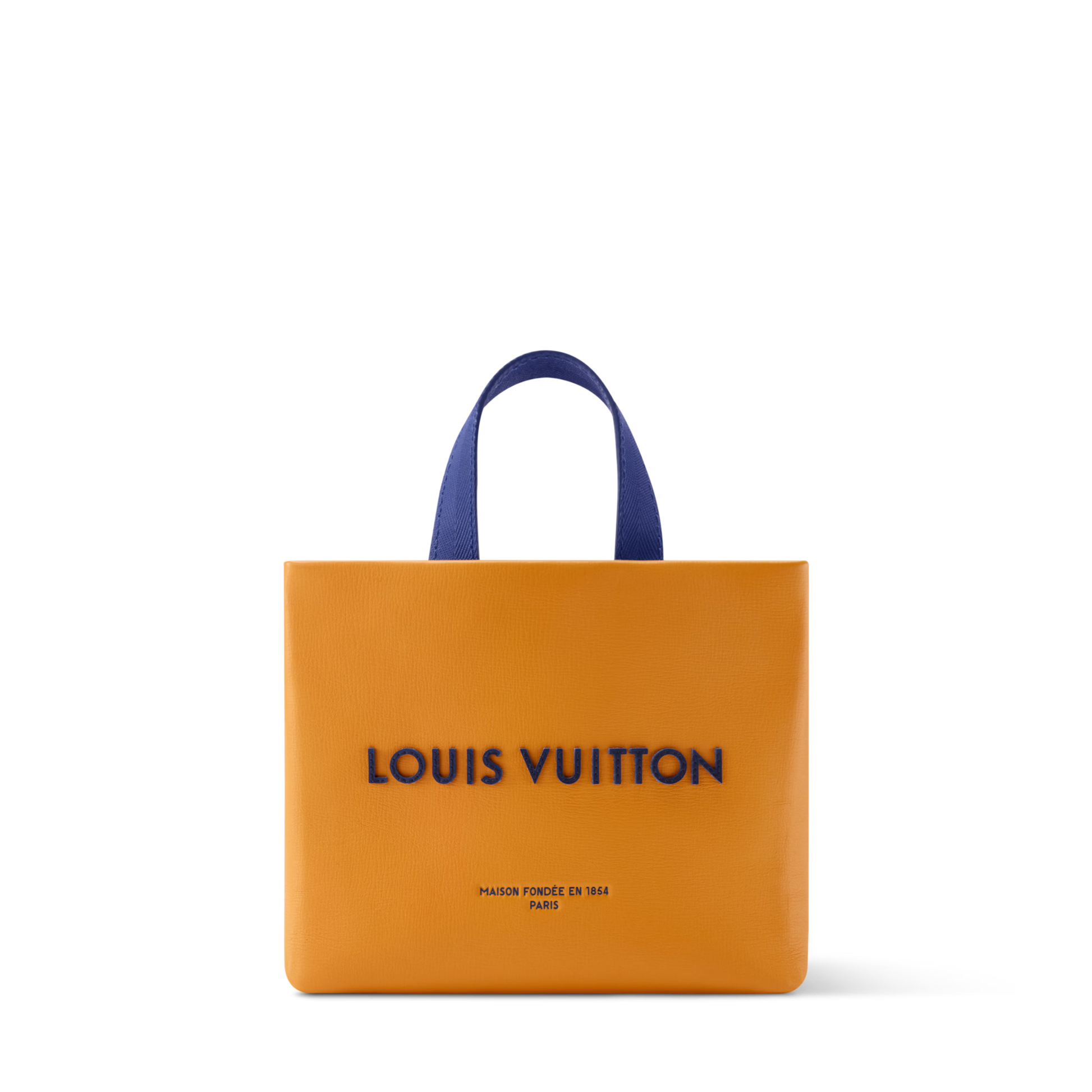 Nano Shopper Tote Calfskin Leather Saffron Silver-Toned Hardware