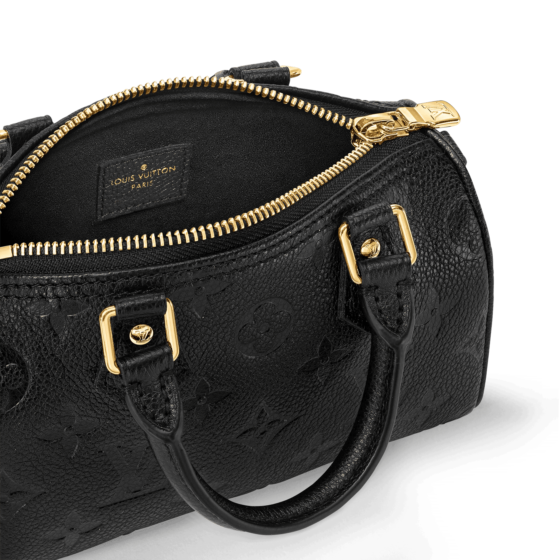 Women's Nano Speedy Black Monogram Empreinte Leather Handbag M82450