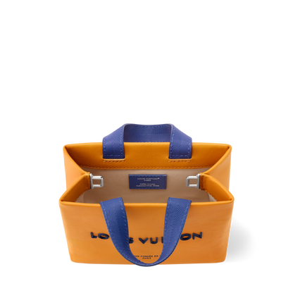 Nano Shopper Tote Calfskin Leather Saffron Silver-Toned Hardware