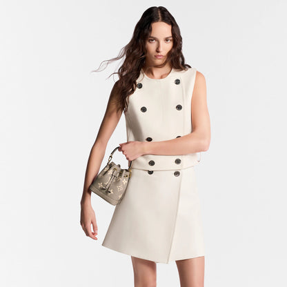 Nano Noé Bicolor Monogram Empreinte Leather Tourterelle Gray Gold-Toned Hardware