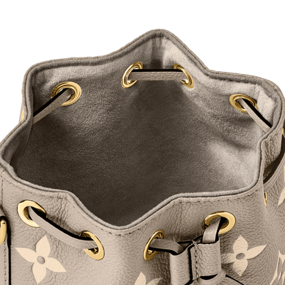 Women's Nano Noé Bicolor Monogram Empreinte Leather Drawstring Bag M46291
