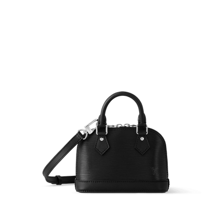 Nano Alma Epi Leather Black Silver-Color Hardware