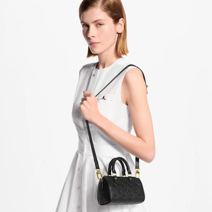 Women's Nano Speedy Black Monogram Empreinte Leather Handbag M82450