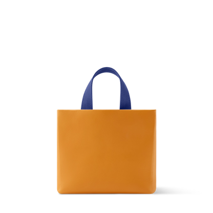Nano Shopper Tote Calfskin Leather Saffron Silver-Toned Hardware