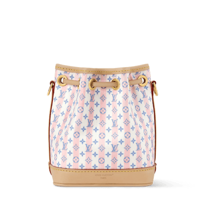 Women's Nano Noé LV Stamp Blue Minigram Canvas Nano Bag