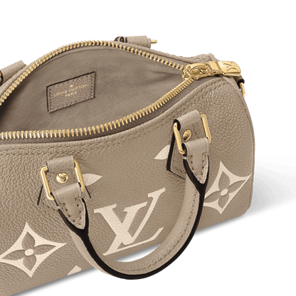 Nano Speedy Monogram Empreinte Leather Dove Cream Gold-Toned Hardware