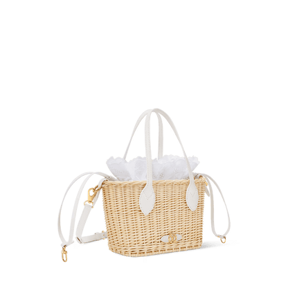 Neverfull BB Woven Wicker Bag Off White Gold-Toned Hardware