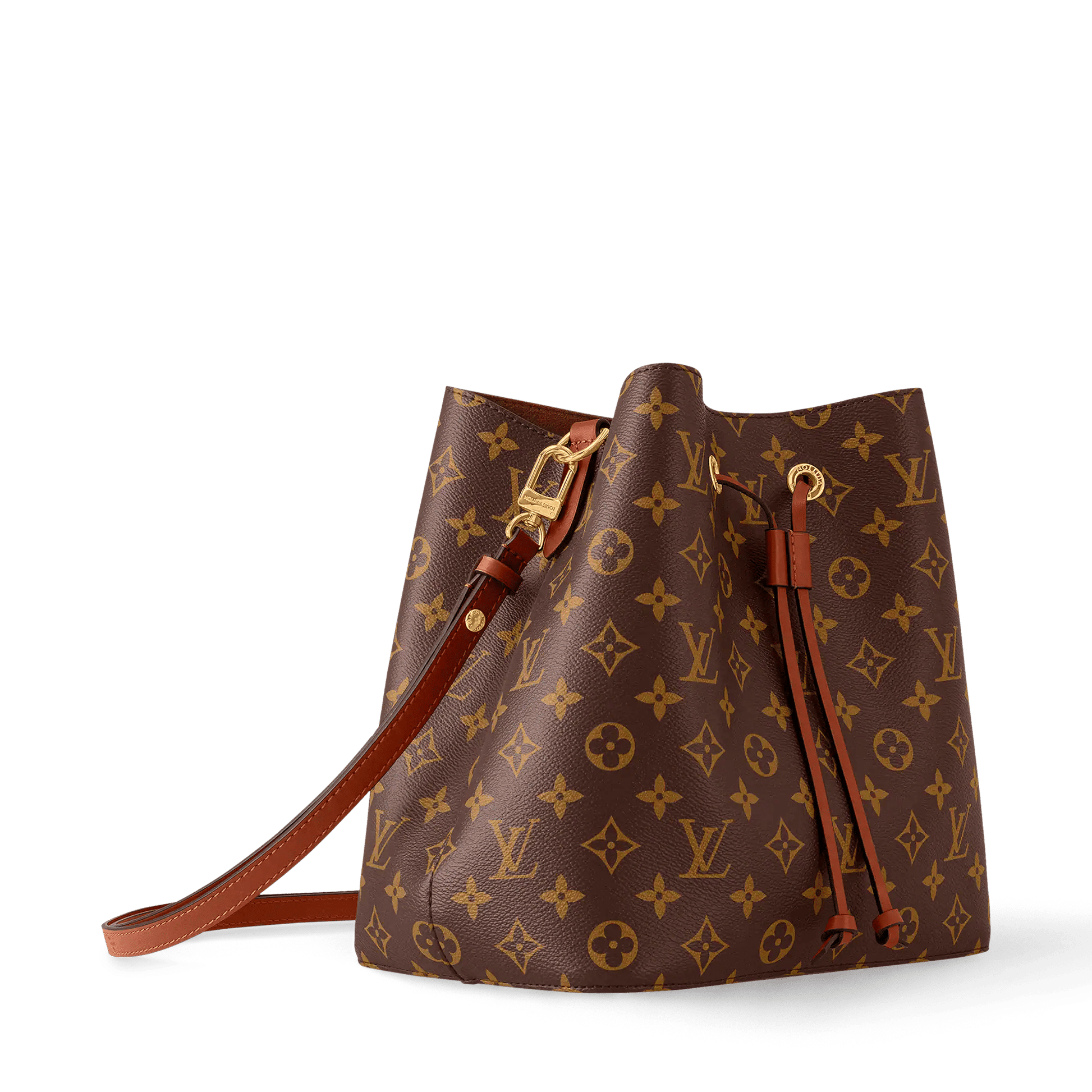 NéoNoé MM Monogram Coated Canvas Caramel Gold-Toned Hardware