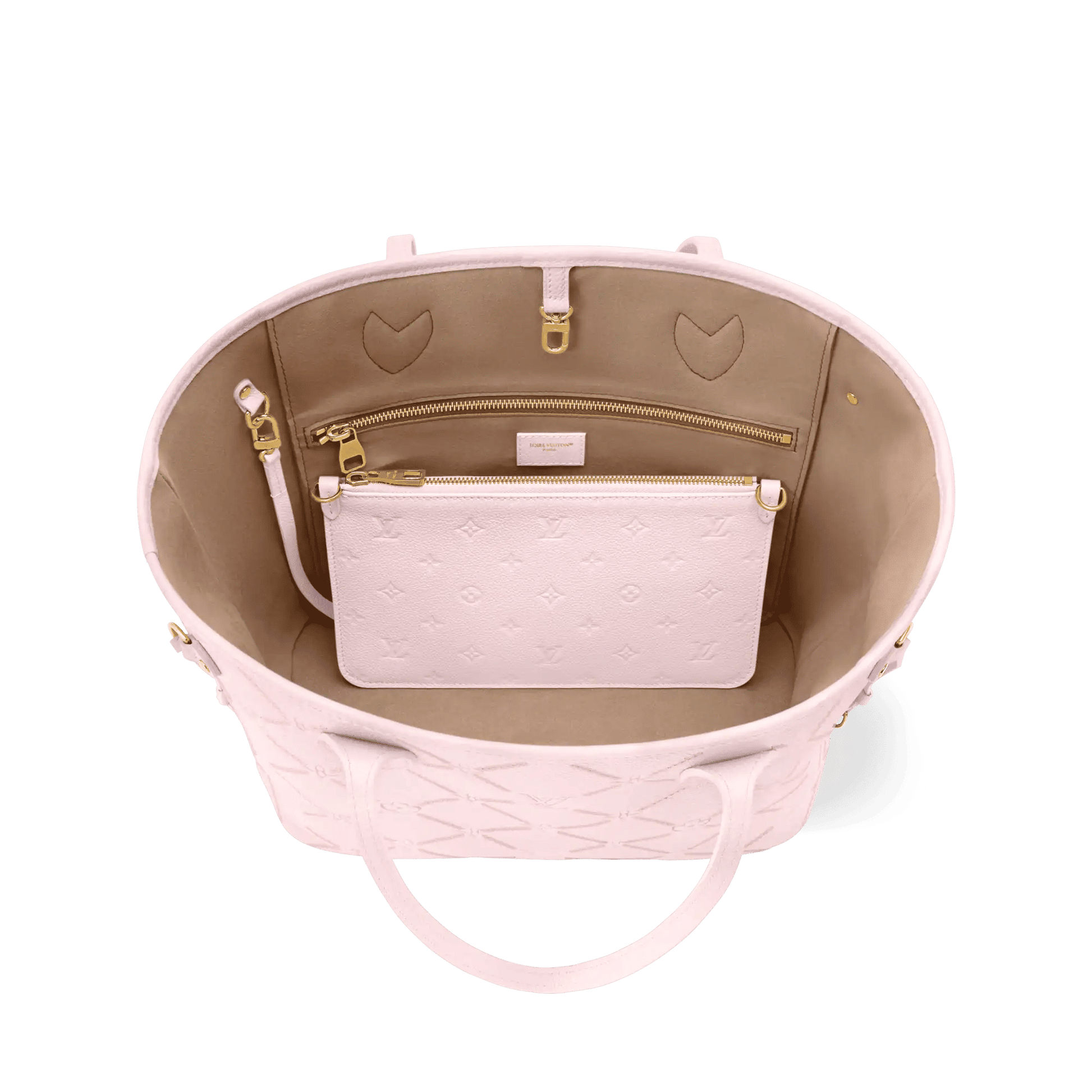 Women's Neverfull MM Light Bliss Monogram Empreinte Leather Tote Bag M28527