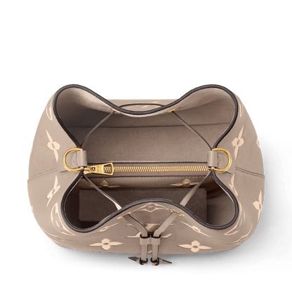 NéoNoé MM Bicolor Monogram Empreinte Leather Tourterelle Gray Gold-Toned Hardware