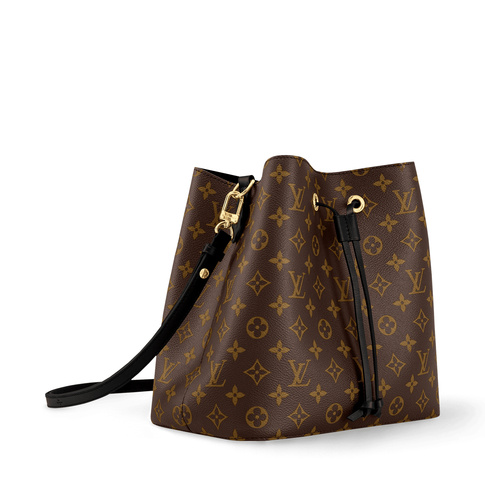 NéoNoé MM Monogram Coated Canvas Black Gold-Toned Hardware