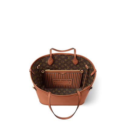 Neverfull Inside Out MM Monogram Coated Canvas Tan Gold-Toned Hardware