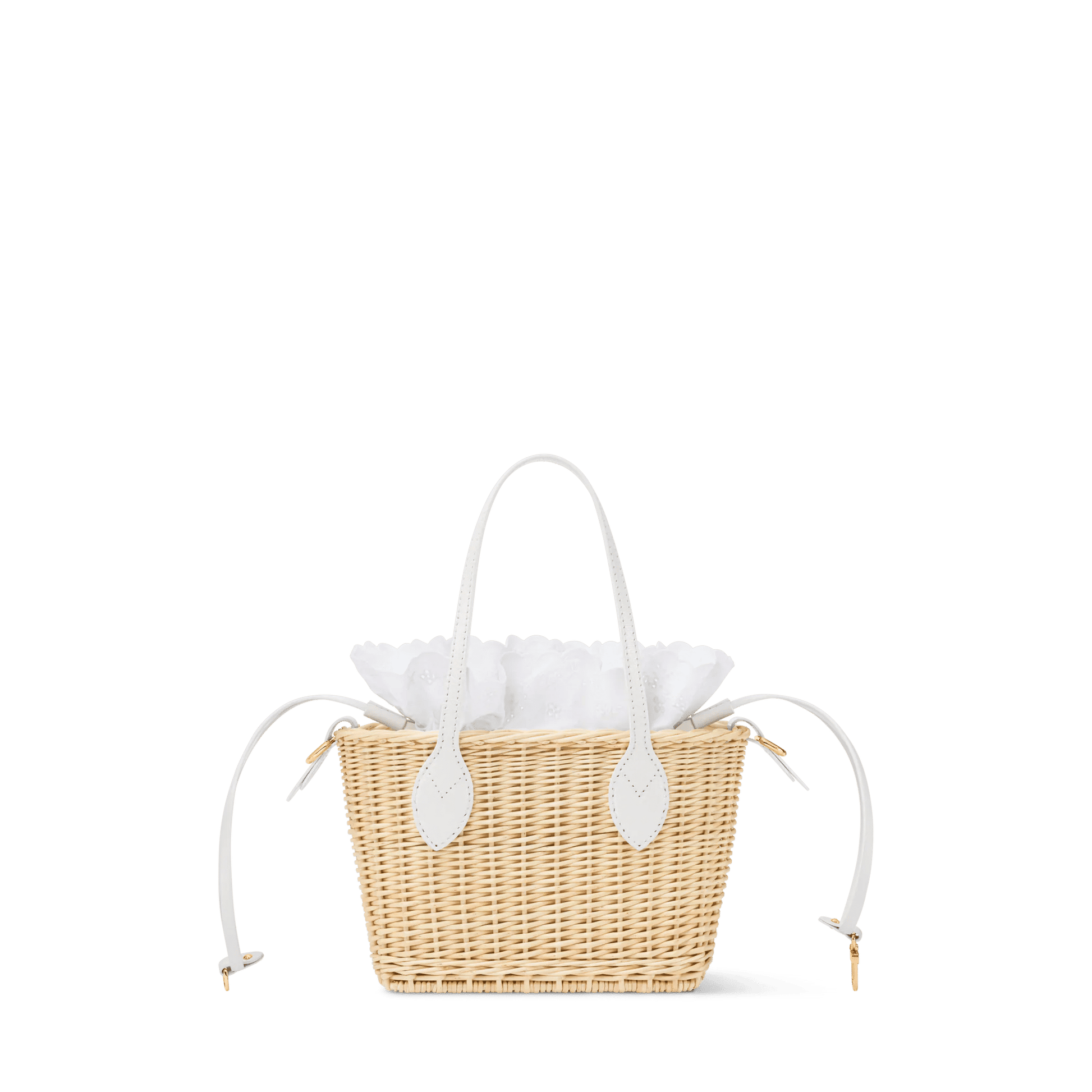 Women's Neverfull BB Off White Wicker Karung Leather Tote Bag