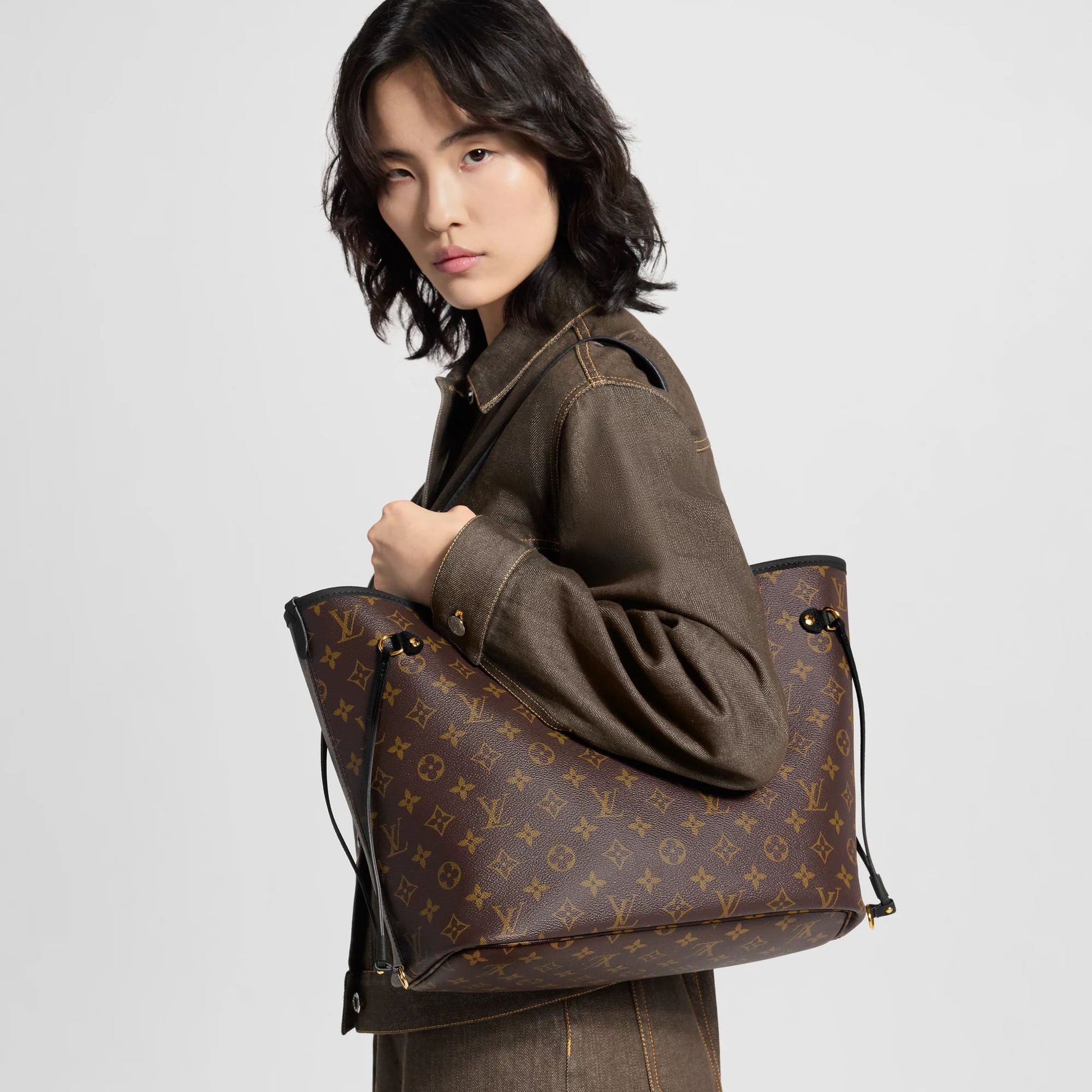 Women's Neverfull Inside Out MM Monogram Coated Canvas Tote M28351