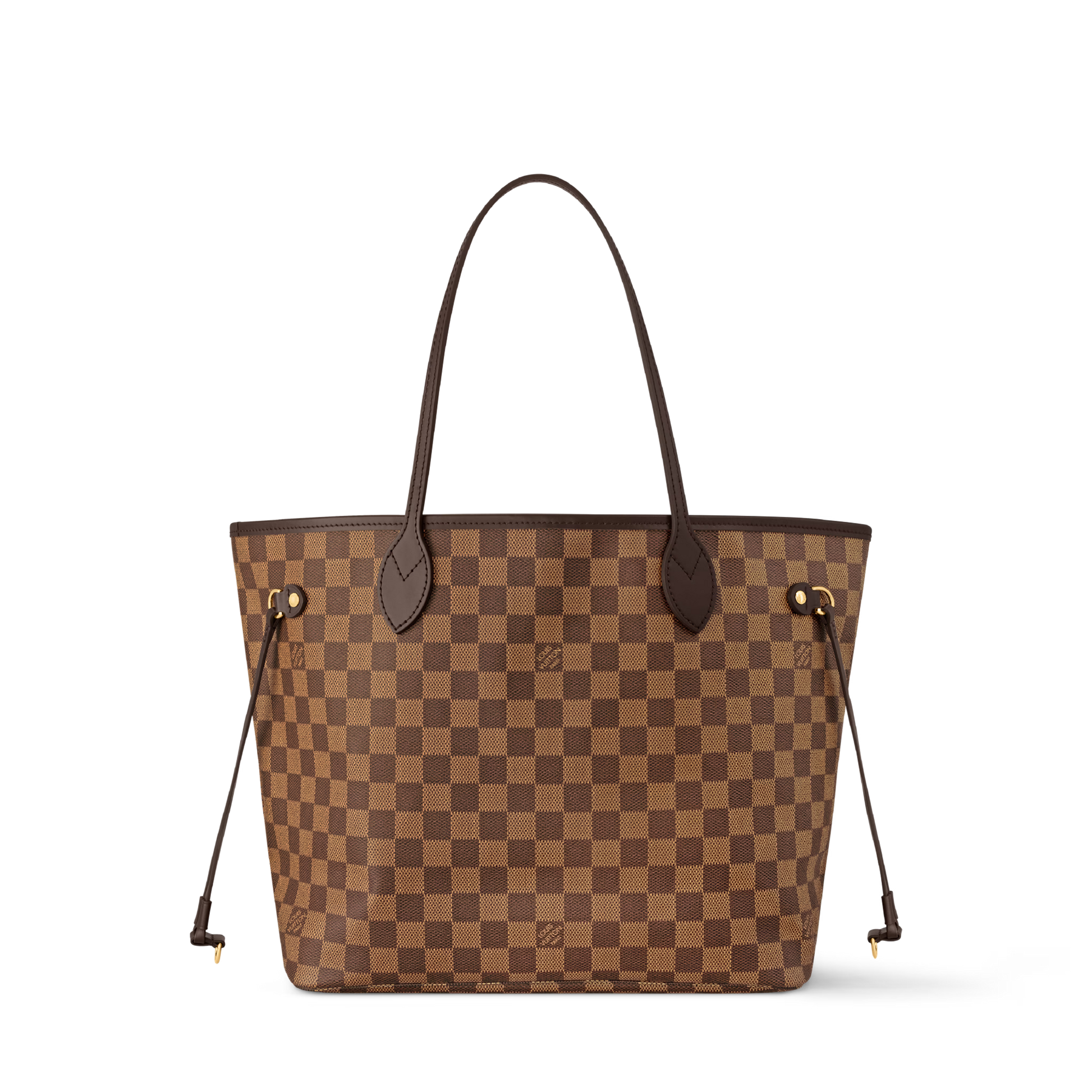 Neverfull MM Damier Ebene Coated Canvas Rose Ballerine Gold-Toned Hardware