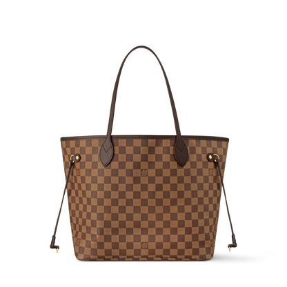 Neverfull MM Damier Ebene Coated Canvas Rose Ballerine Gold-Toned Hardware