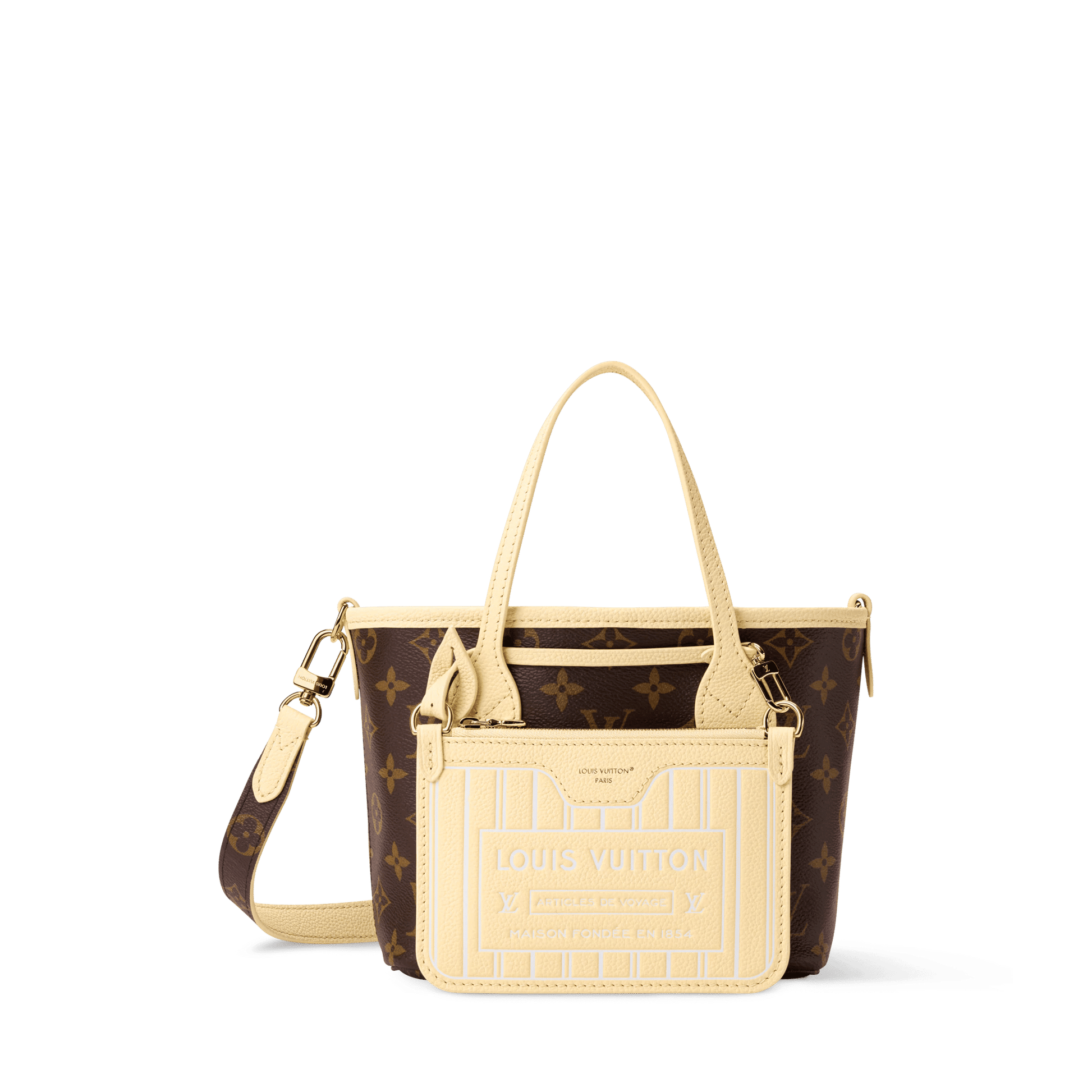 Women's Neverfull Inside Out BB Banane Monogram Coated Canvas Tote Bag M29228