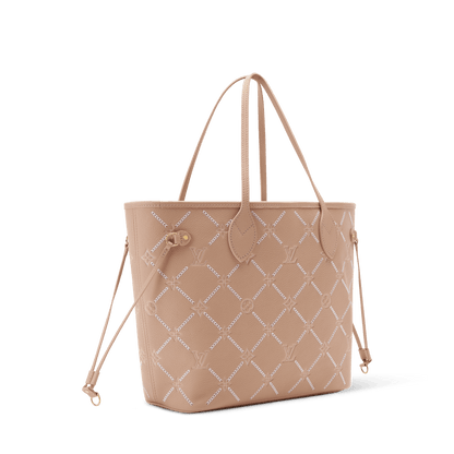 Women's Neverfull MM Hazelnut Monogram Empreinte Leather Tote Bag M29486