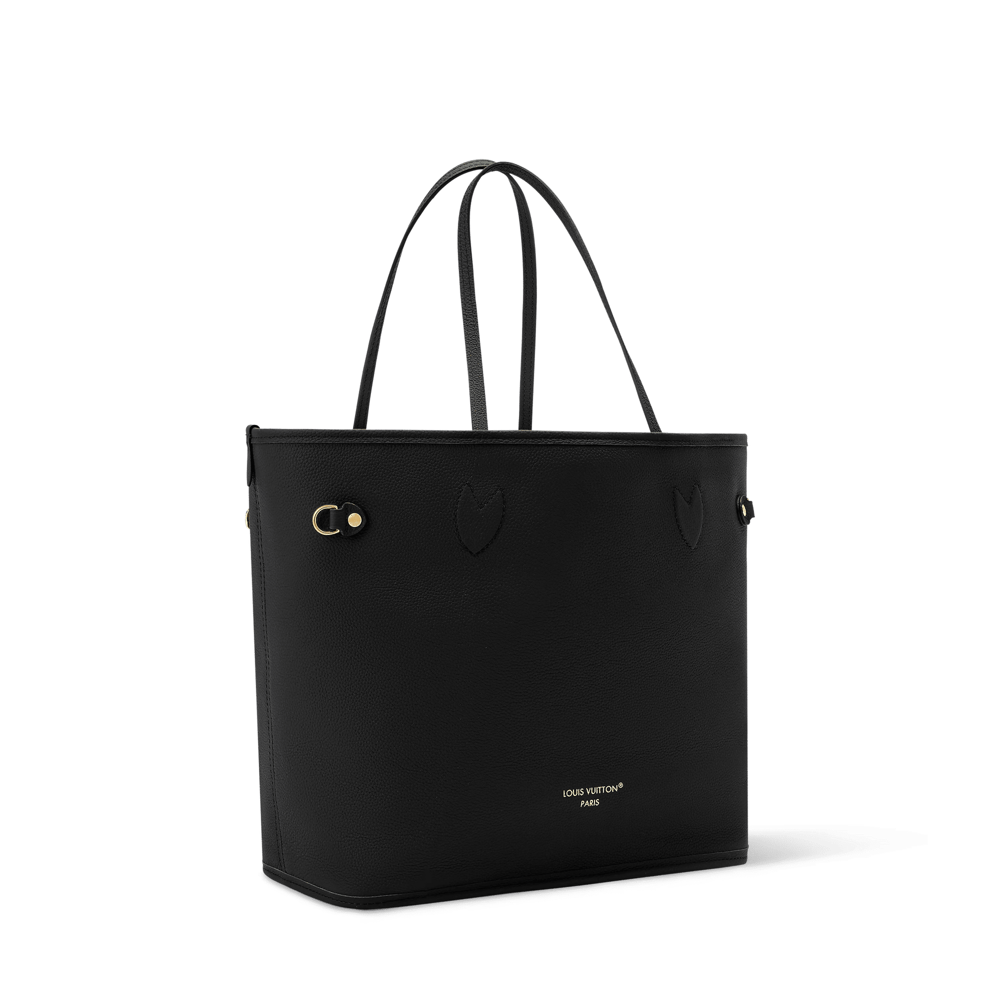 Neverfull Inside Out MM Monogram Coated Canvas Black Cowhide Leather Gold-Toned Hardware