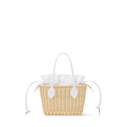 Neverfull BB Woven Wicker Bag Off White Gold-Toned Hardware