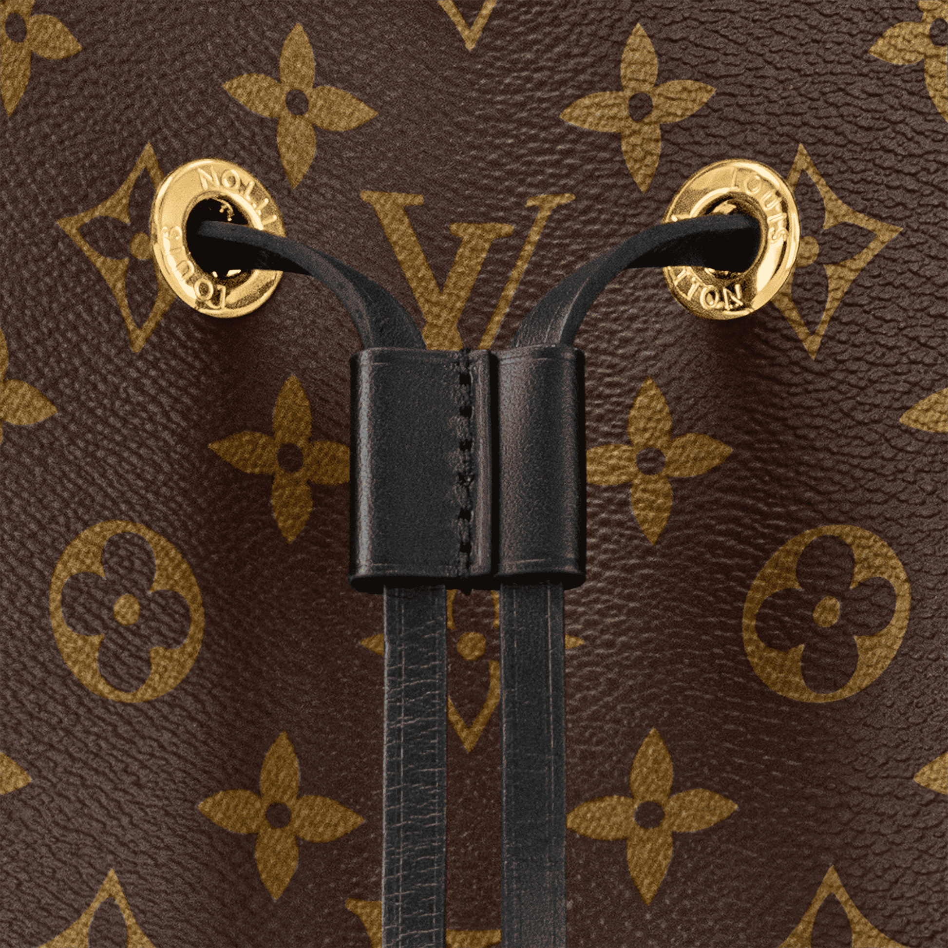 NéoNoé MM Monogram Coated Canvas Black Gold-Color Hardware