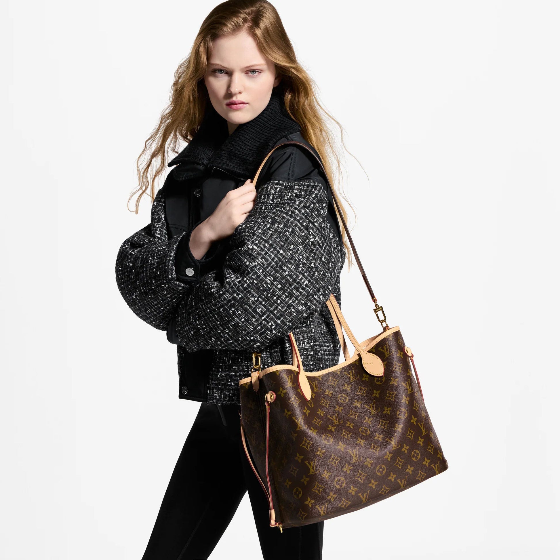 Women's Neverfull Bandoulière Inside Out MM Monogram Canvas Tote Bag M28407