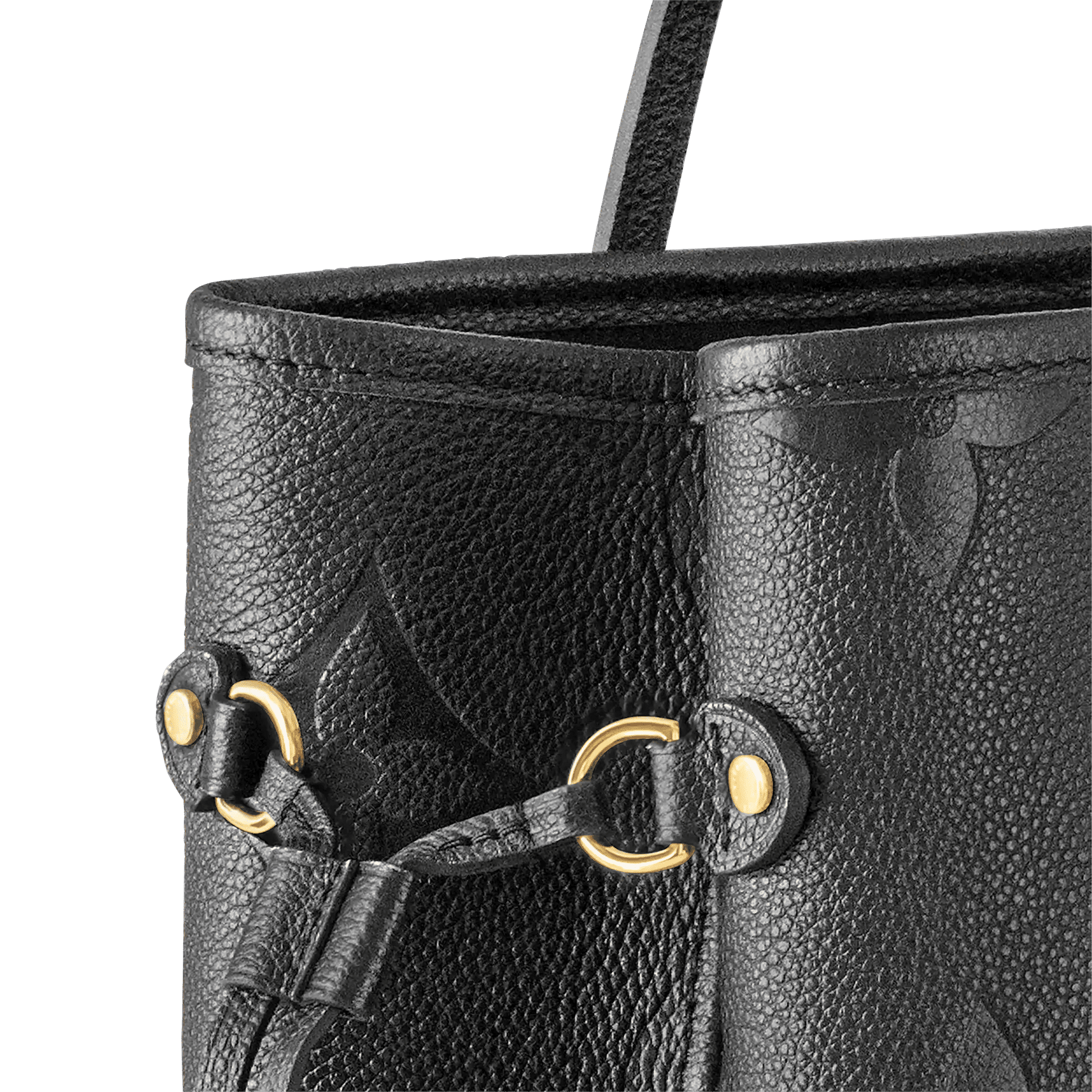 Women's Neverfull MM Black Monogram Empreinte Leather Tote Bag M45685