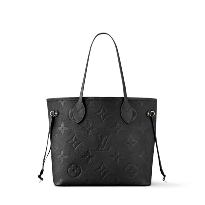 Women's Neverfull MM Black Monogram Empreinte Leather Tote Bag M45685
