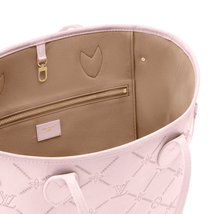 Women's Neverfull MM Light Bliss Monogram Empreinte Leather Tote Bag M28527