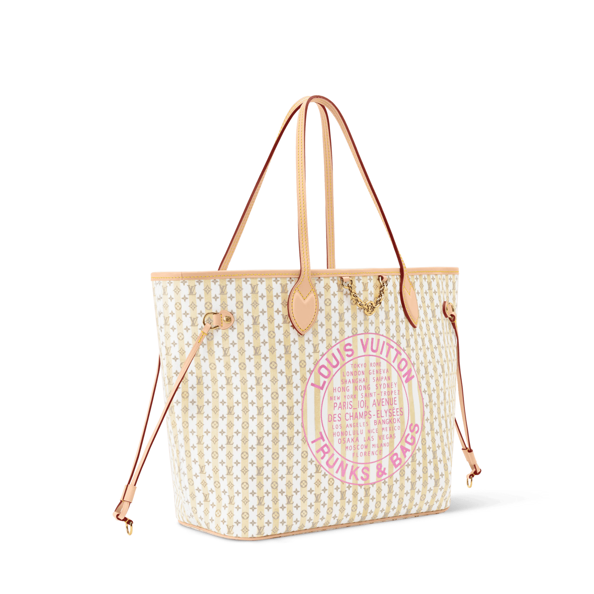 Women's Neverfull MM Banana Monogram Coated Canvas Tote Bag M28457