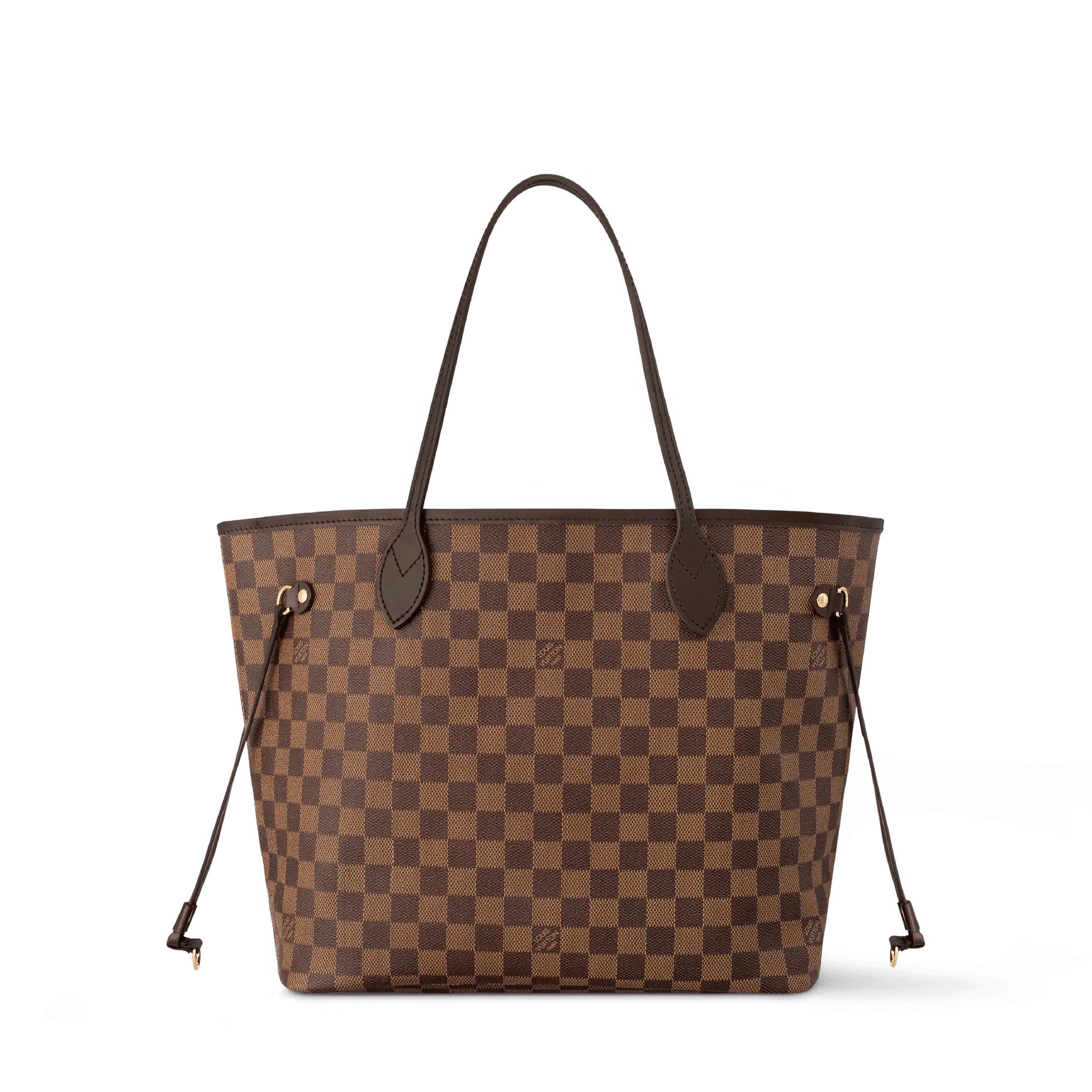 Women's Neverfull MM Damier Ebene Cherry Coated Canvas Tote Bag N40599
