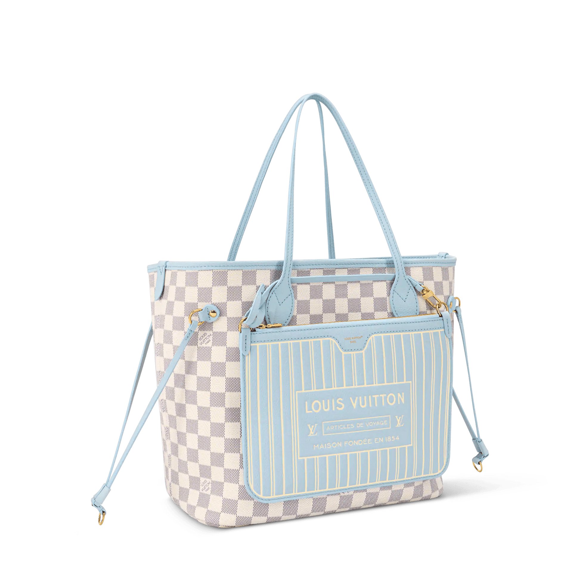 Women's Neverfull Inside Out MM Damier Azur Tote N40946