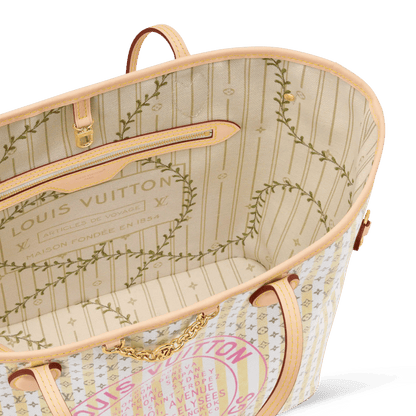 Women's Neverfull MM Banana Monogram Coated Canvas Tote Bag M28457