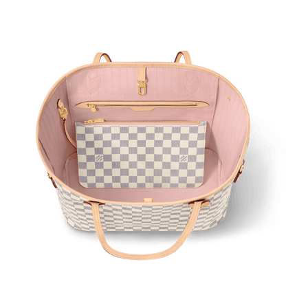 Women's Neverfull MM Damier Azur Coated Canvas Tote Bag N40603