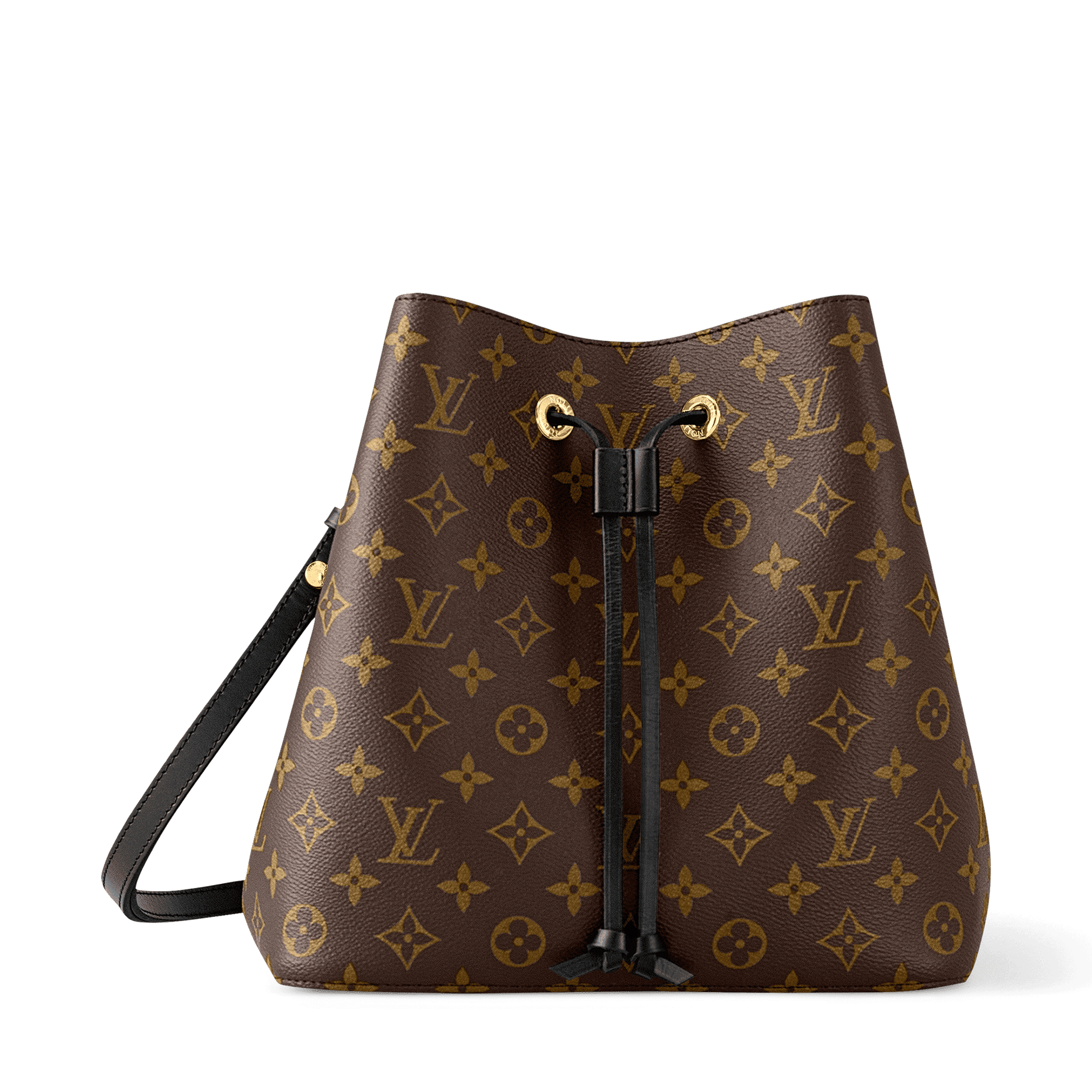 NéoNoé MM Monogram Coated Canvas Black Gold-Color Hardware