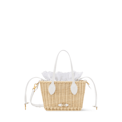 Neverfull BB Woven Wicker Bag Off White Gold-Toned Hardware