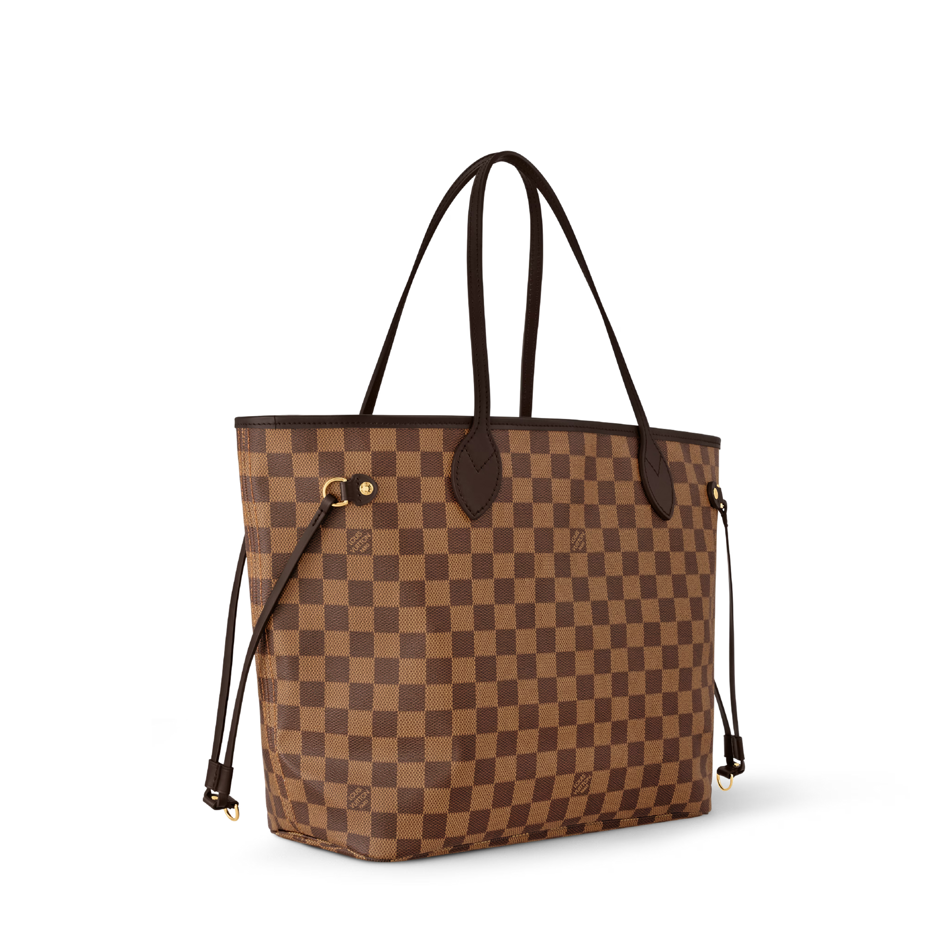 Neverfull MM Damier Ebene Coated Canvas Rose Ballerine Gold-Toned Hardware