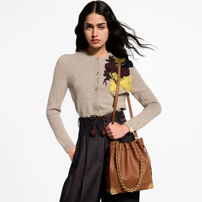 Women's Noé Trunk Tan Calfskin Leather Bucket Bag M29131