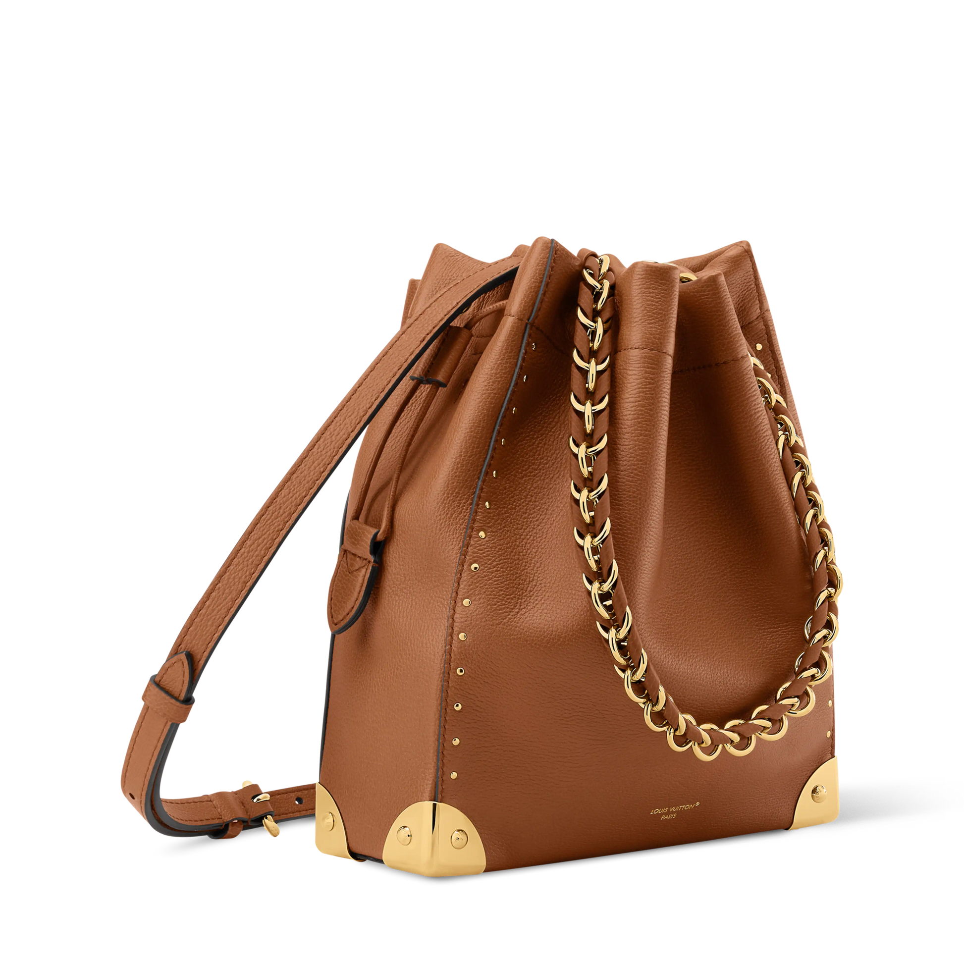 Noé Trunk Calfskin Leather Tan Gold-Toned Hardware