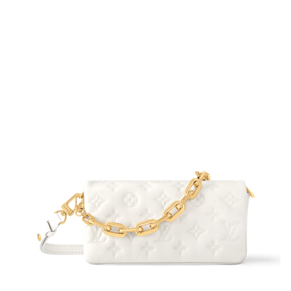 Pochette Coussin Monogram-Embossed Lambskin Gold-Toned Hardware