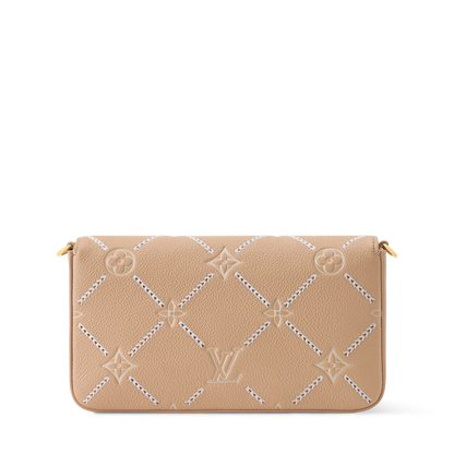 Pochette Félicie Monogram Empreinte Leather Hazelnut Couture Gold-Toned Hardware