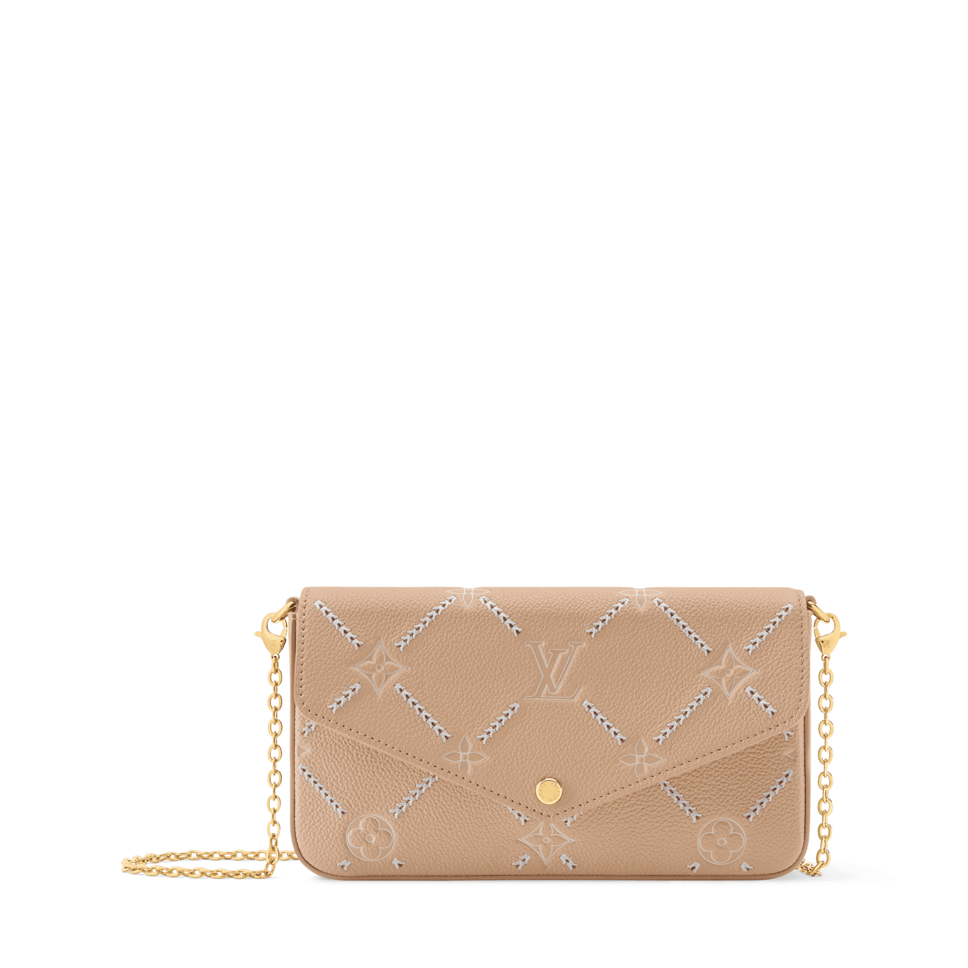 Women's Pochette Félicie Hazelnut Couture Monogram Empreinte Leather Chain Wallet M29482