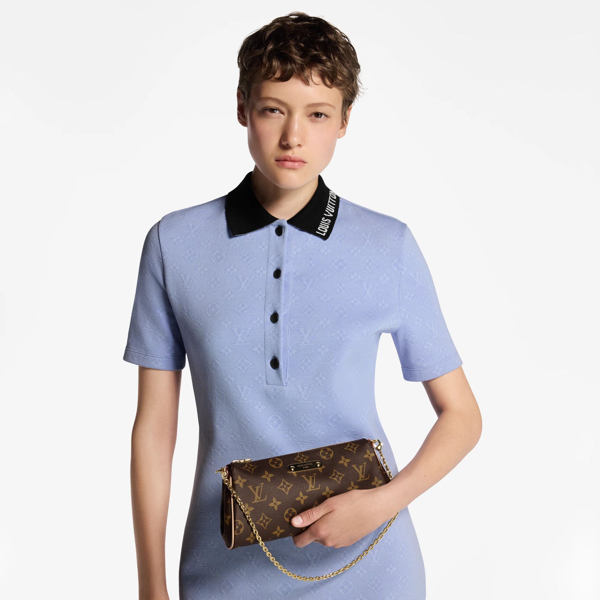 Pochette Eva Monogram Coated Canvas Gold-Toned Hardware