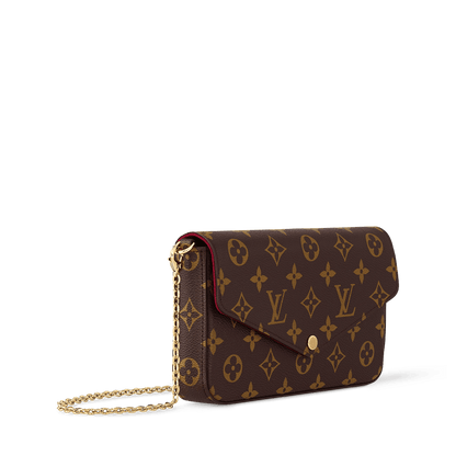 Pochette Félicie Monogram Coated Canvas Fuchsia Gold-Toned Hardware