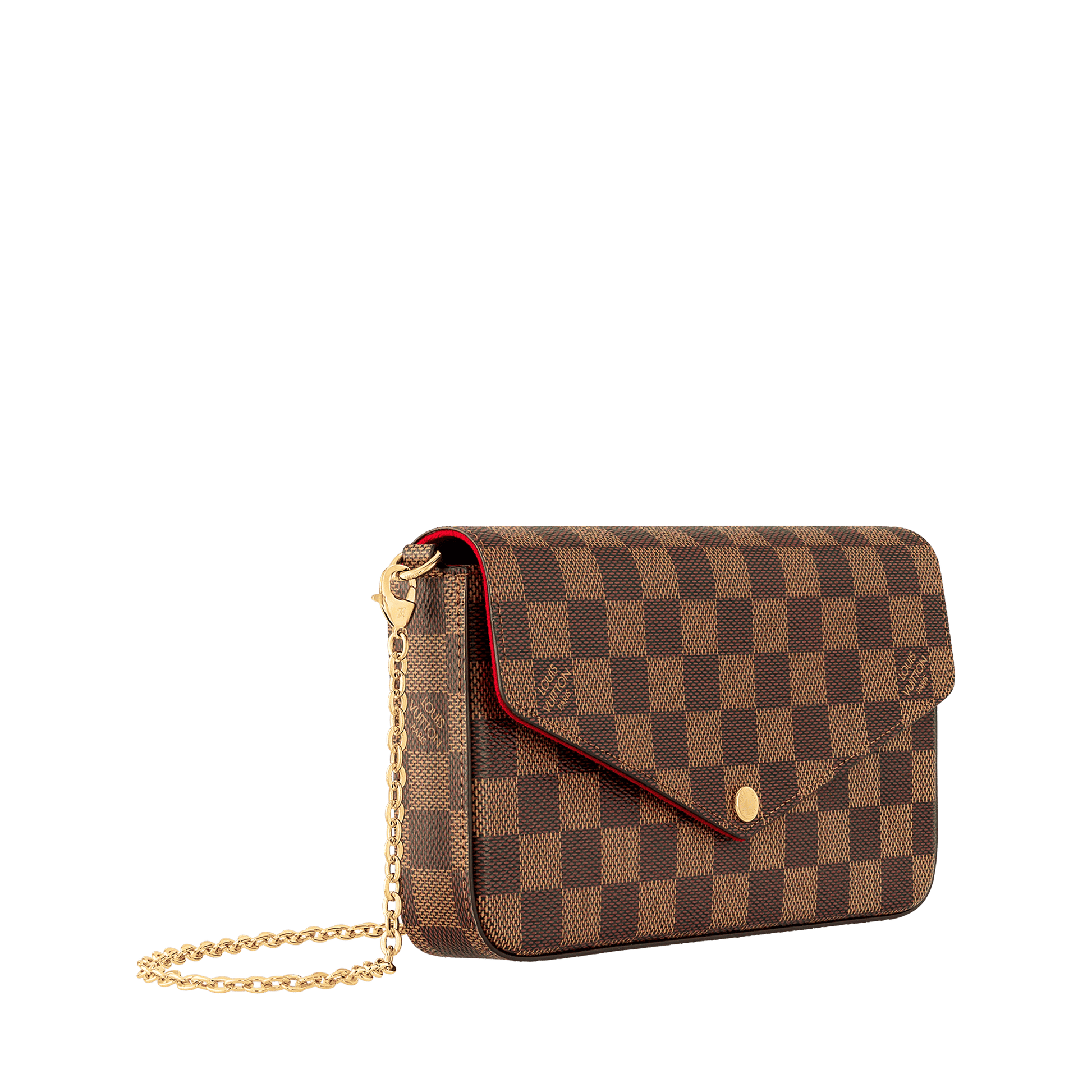 Women's Pochette Félicie Damier Ebene Coated Canvas Chain Wallet N40492