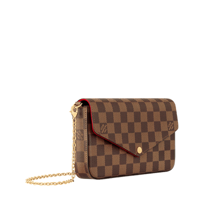 Women's Pochette Félicie Damier Ebene Coated Canvas Chain Wallet N40492