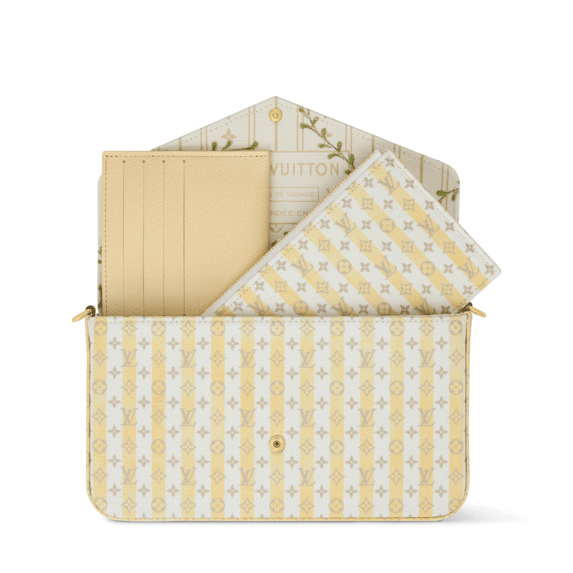 Women's Pochette Félicie LV Stamp Banana Minigram Canvas Nano Bag