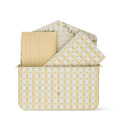 Women's Pochette Félicie LV Stamp Banana Minigram Canvas Nano Bag