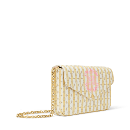 Women's Pochette Félicie LV Stamp Banana Minigram Canvas Nano Bag
